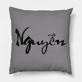 Nguyen Viet Last Name Calligraphy Art Pillow