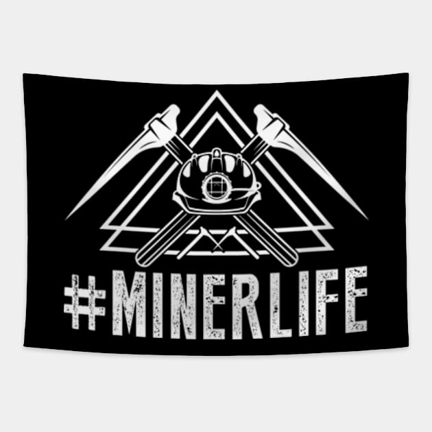 Miner Life Tapestry by WyldbyDesign