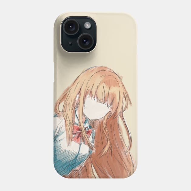 MAHIRU SHIINA WATERCOLOR ART ANIME PEEKER PORTRAIT FROM THE ANGEL NEXT DOOR SPOILS ME ROTTEN OR OTONARI NO TENSHI-SAMA NI ITSUNOMANIKA DAME NINGEN NI SARETEITA KEN Phone Case by Animangapoi