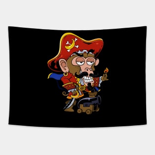 Swinging Buccaneer: Monkey Pirate Design Tapestry