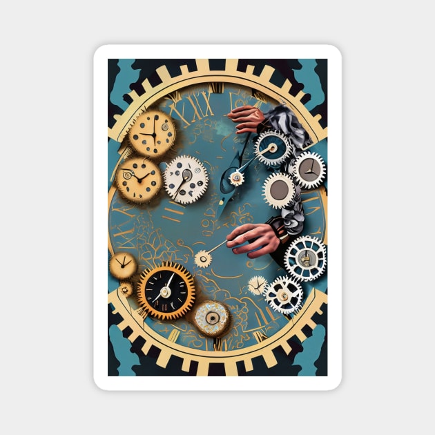 Time's Elegance Unveiled - Watch Components Art Magnet by Salaar Design Hub