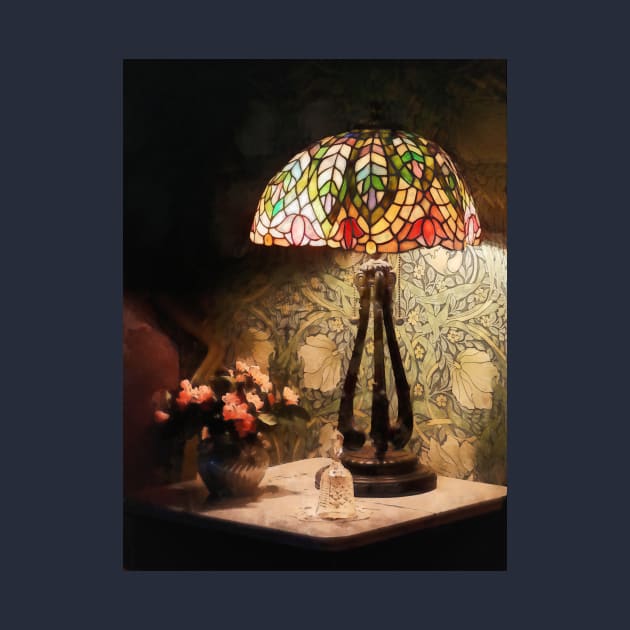 Americana - Stained Glass Lamp and Vase of Flowers by SusanSavad