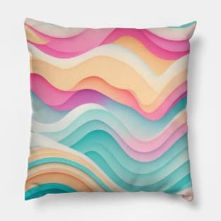 WAVES MULTICOLOR DESIGN, PASTEL COLOR, IPHONE CASE AND MORE Pillow