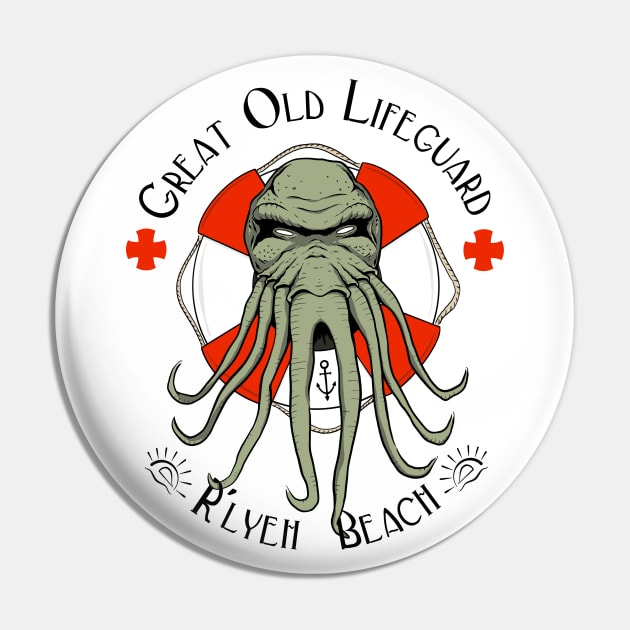 Great Old Lifeguard - light background Pin by ditoons