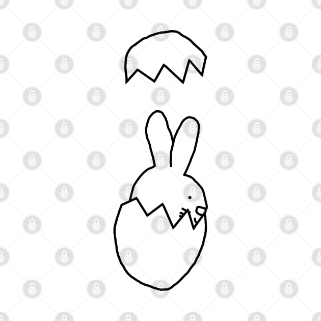 Cute Bunny popping out of Easter Egg by ellenhenryart