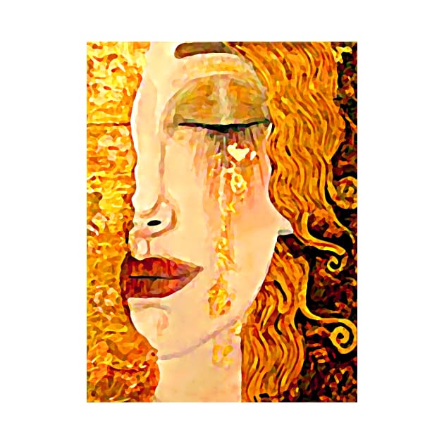 Golden Tears by Anne-Marie Zilberman Art Print Freya’s Tears Inspired by Gustav Klimt 1900s by ZiggyPrint