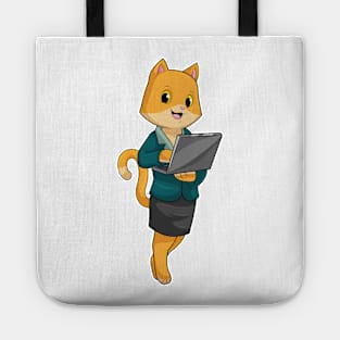 Cat as Secretary with Laptop Tote