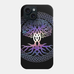 Celtic Knot with Tree of Life and Galaxy Double Exposure Phone Case