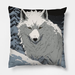 Snow Wolf Pillow