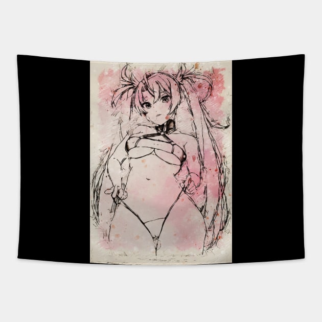 Girl Sketch Tapestry by ZuleYang22