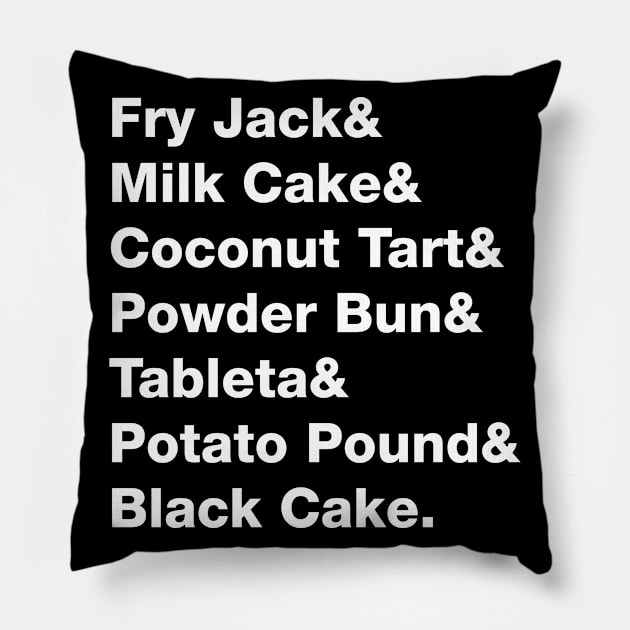 Belizean Treats List - White Text Pillow by Raquel’s Room