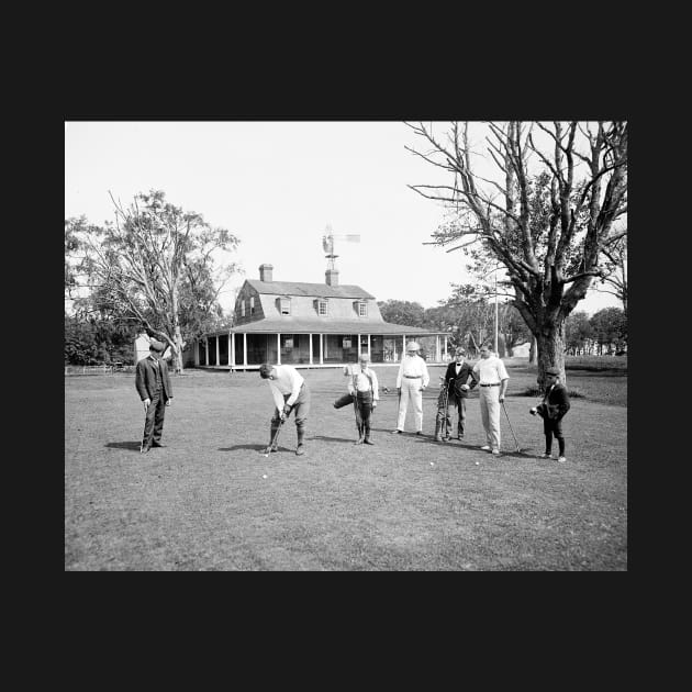 Golfing on Shelter Island, 1904. Vintage Photo by historyphoto