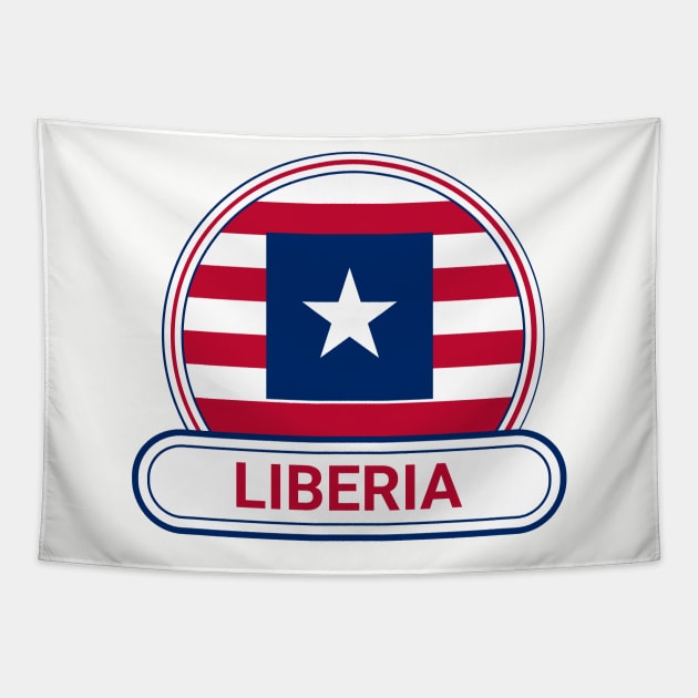 Liberia Country Badge - Liberia Flag Tapestry by Yesteeyear