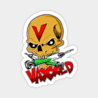 Vaccinated Skull Logo Magnet