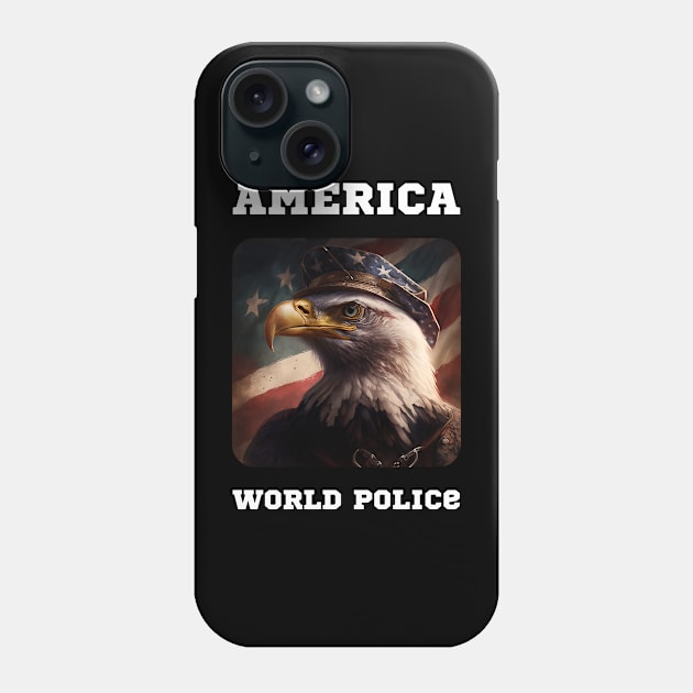 America - World Police Phone Case by AI-datamancer