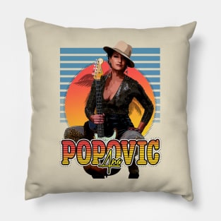 Retro Flyer Style Ana Popovic Fan Art Design Pillow