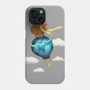 The Traveller - Brown Bear on Hot Air Ballon Phone Case