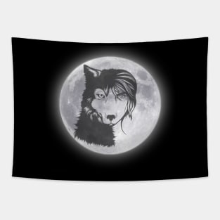 Wolf Trapped in Human Lover of Wolves Gifts Tapestry