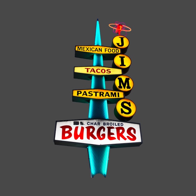 Jim's Burger Neon Vintage Retro Sign by Ghost Of A Chance 