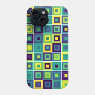 Abstract Square Geometric | Pop Fashion Modern Fusion Layered Blue Green Yellow Regular Phone Case