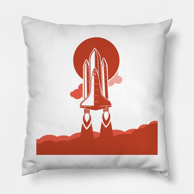 Flying Rocket Pillow by MaiKStore