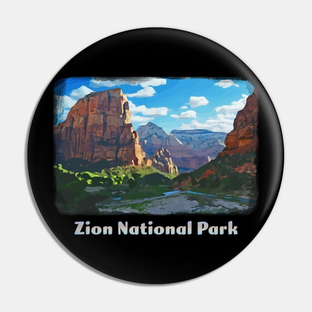 Zion National Park Utah colorful vintage retro Pin by jdunster