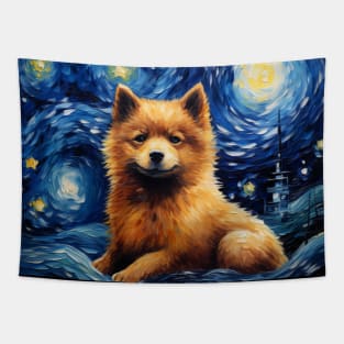 Finnish Spitz Painted by Vincent Van Gogh Tapestry