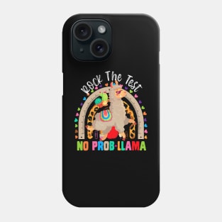 Rock The Test Don't Stress Just Do Your Best Llama Rainbow Phone Case
