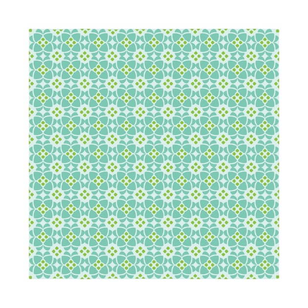 Mediterranean sky blue tiles seamless pattern by oknoki