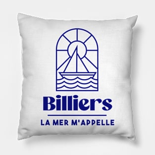Billiers the sea is calling me - Brittany Morbihan 56 Sea Holidays Beach Pillow