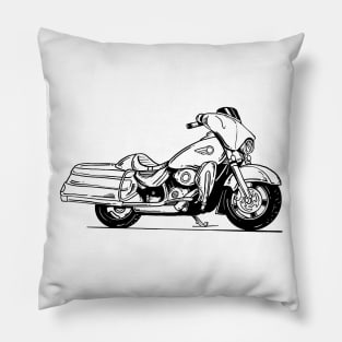 Motorcycle Line Art Pillow