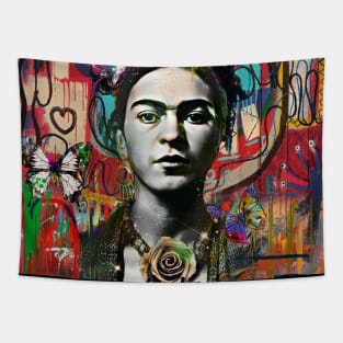Frida Kahlo pop art Tapestry