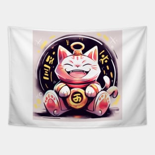 Coin Lucky Fairy Cat Tapestry