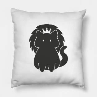 Leo Cat Zodiac Sign (Black and White) Pillow