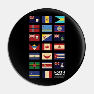 North America Country Flags Set Pin