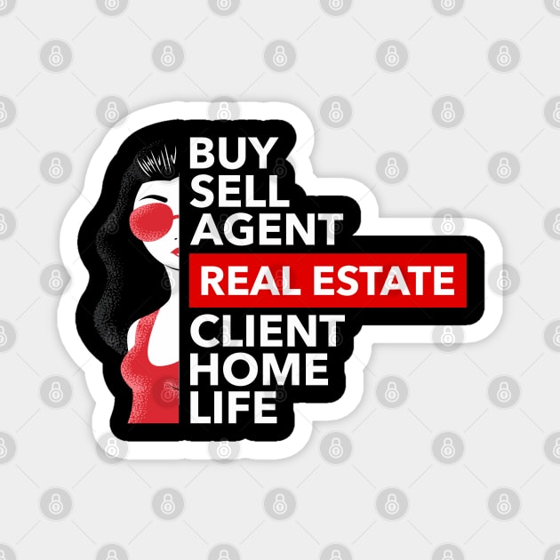 Real Estate Words Woman Magnet by REG