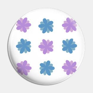 Cute Daisy Flowers - digital lavender and tranquil blue Pin