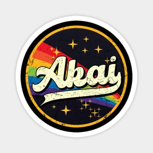 Akai // Rainbow In Space Vintage Grunge-Style Magnet