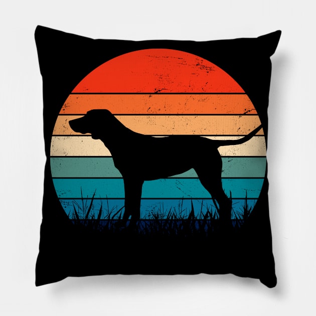 Dog Vintage Retro Sunset Art Pillow by ShopBuzz