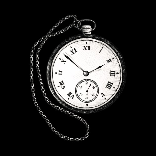 Vintage Pocket Watch by Vintage Sketches