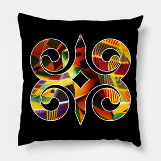 Ghana Akan Adinkra Symbol Kente Pattern Pillow