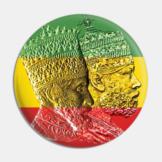 Haile Selassie Menelik Kings of Kings Ethiopia Pin by rastaseed