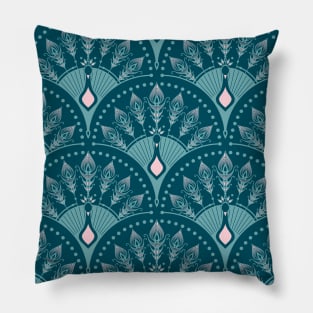 Teal and Pink Scales Pillow