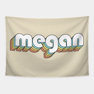 Megan - Retro Rainbow Typography Faded Style Tapestry