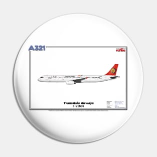 Airbus A321 - TransAsia Airways (Art Print) Pin