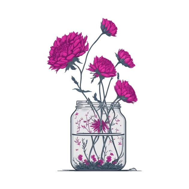 Aien Flowers in a Mason Jar by Yolanda.Kafatos