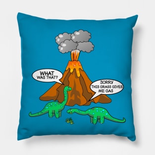 Dinosaurs and Volcano - Funny Dinosaurs Pillow