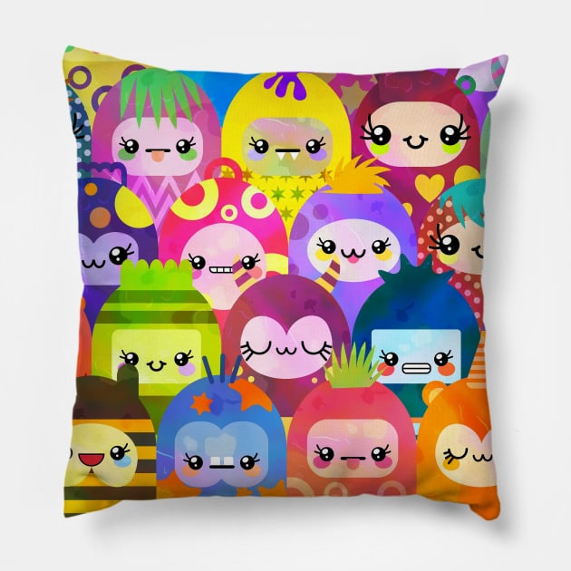 Cute Colorful Group Pillow by This and That Designs