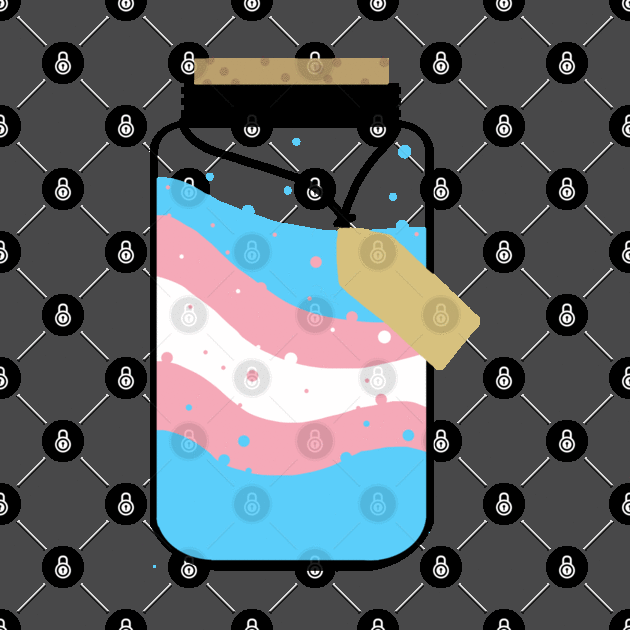 Transgender pride flag jar by Gumdrop