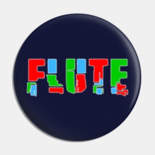 Flute Patchwork Text Pin